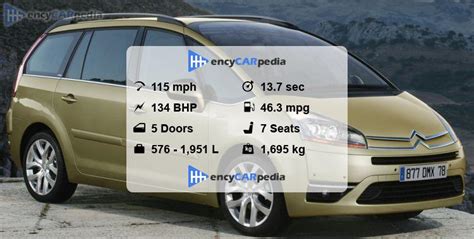 Citroën C4 Grand Picasso HDi 135 FAP specs 2007 2010 performance