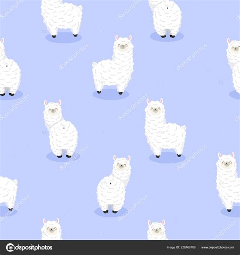 Set Cute Cartoon Llamas Doodle Vector Illustration Stickers Stock