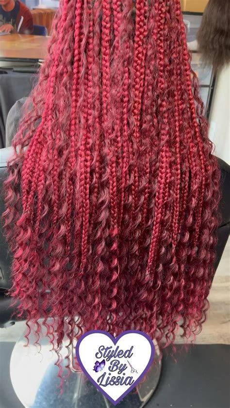 Red Knotless Braids Goddess Knotless Braids Boho Knotless Braids