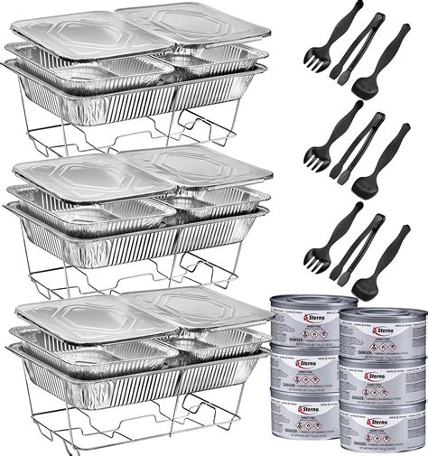 Amazon.com: Disposable Chafing Dish Buffet Set, Food Warmers for Parties, Complete 33 Pcs of ...