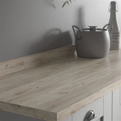 Howdens 3m X 38mm Square Edge Warm Grey Oak Effect Laminate Worktop Howdens