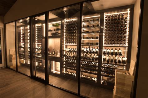 San Juan Capistrano Glass Contemporary Modern Wine Cellar Wine Wall Wine Room - Unique ...