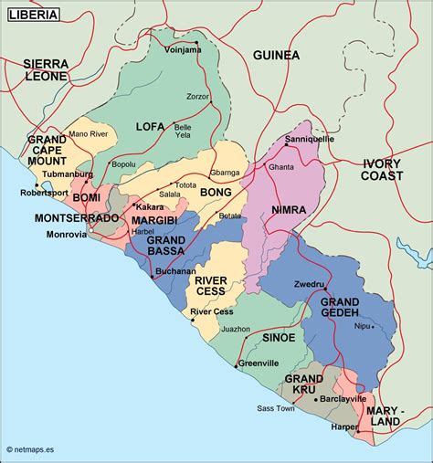 Liberia Political Map Order And Download Liberia Political Map