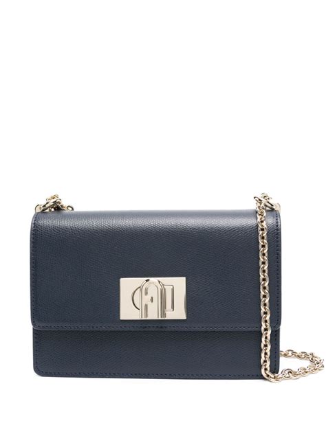 Furla Bolsa Transversal De Couro 1927 Azul FARFETCH BR