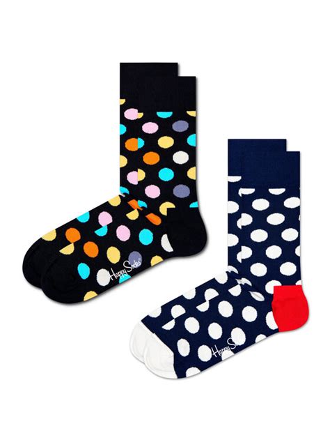 Happy Socks Zestaw 2 Par Wysokich Skarpet Unisex BDO02 9350 Czarny