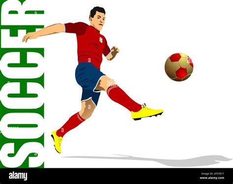 Football Soccer Players Colored Vector 3d Illustration For Designers