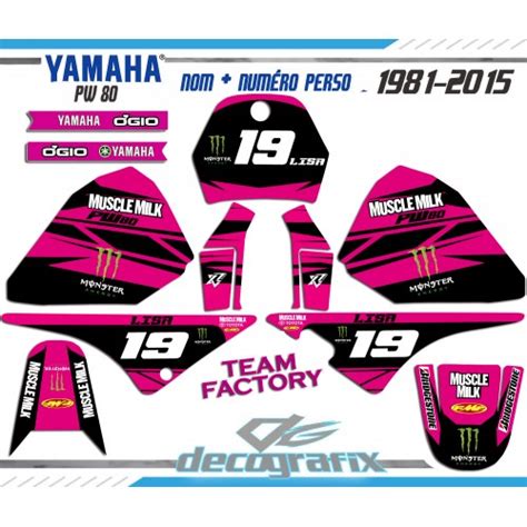 Decografix Vous Propose Un Kit Deco Yamaha Pw Factory Team Pink