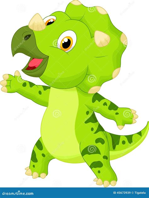 Cute Baby Triceratops Cartoon Stock Vector Image