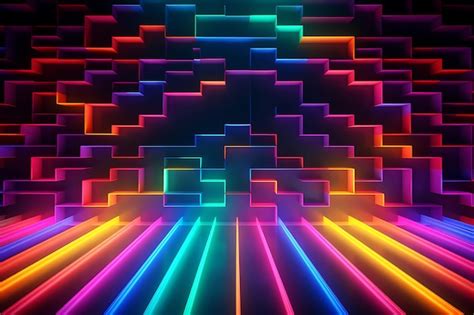 Premium Photo Abstract Neon Lights Background