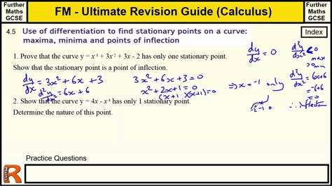 Stationary Points Increasing And Decreasing Functions Revision Guide For Further Maths Gcse