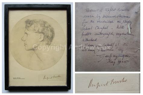 RUPERT BROOKE an original portrait of Brooke by J. Harvard Thomas done for the Medallion in ...