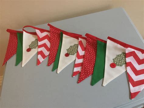 Christmas Handmade Fabric Bunting Stocking Stars Modern Etsy