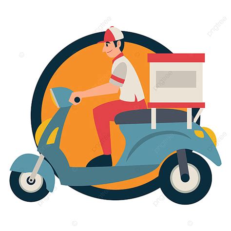 Riding Scooter Clipart Hd PNG Delivery Boy Riding Scooter When