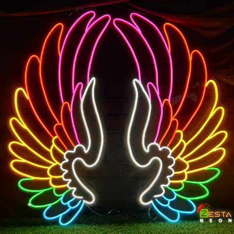 Heaven Colourful Wings Custom Neon Led Sign For Bedroom Zestaneon Zesta Neon