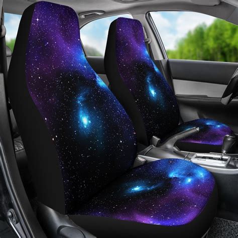 Dark Purple Blue Galaxy Space Print Universal Fit Car Seat Covers