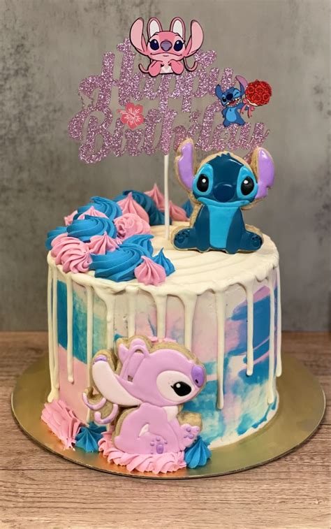 Stitch And Angel Cake Creative Birthday Cakes Birthday Sheet Cakes