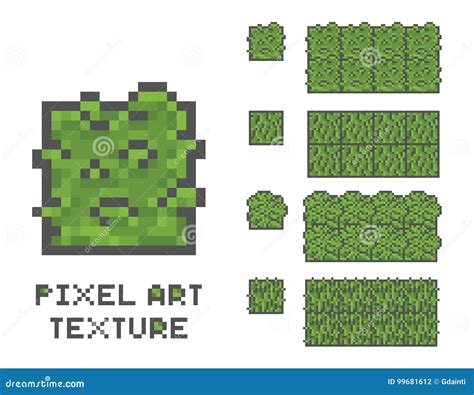 Pixel Art 8 Bit Game Sprite Illustration. Green Grass Tree Pixelated ...