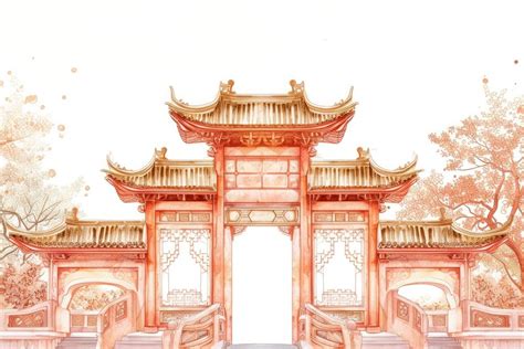 Chinese gate architecture building old. | Premium Photo Illustration ...