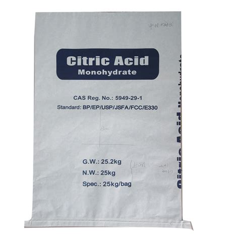 Food Acidity Regulator Citric Acid Mono Monohydrate Cas