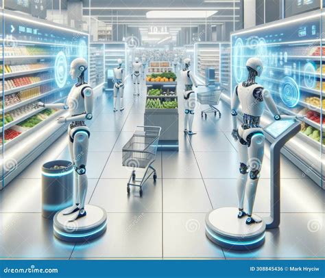 Futuristic Walmart Superstore Global Grocery Supply Chain Robotic