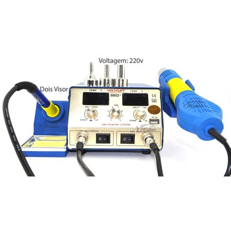 Estacao De Solda Yaxun D V Dois Visores Ar Quente Retrabalho