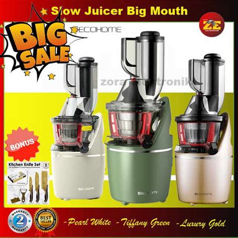 Jual Slow Juicer Ecohome ESJ 999 BigMouth Luxury Gold