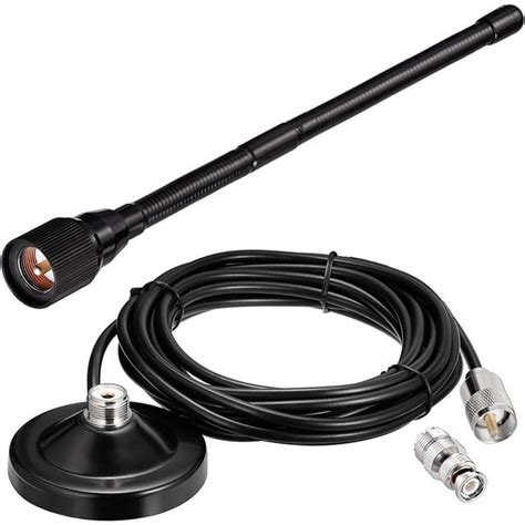 Eightwood 27mhz Cb Radio Antenna Magnetic Base Soft Whip Pl259 Bnc Male Compatible With Cobra