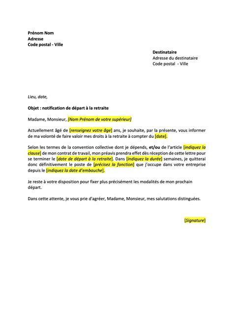 Lettre De Depart Retraite Gratuit Word Pdf