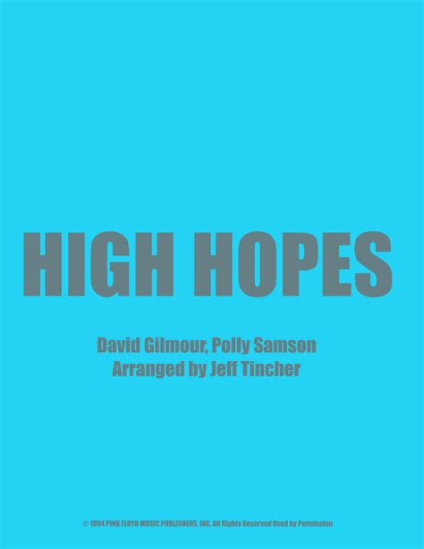 High Hopes Arr Jeff Tincher By Pink Floyd Sheet Music For Piano