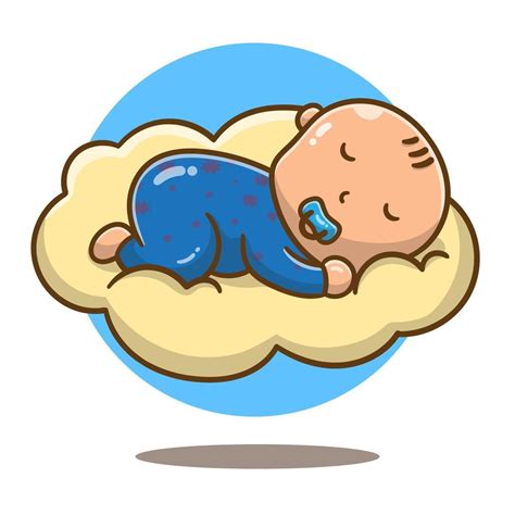 Sleep Baby On Cloud Vector Illustration 15393735 Vector Art At Vecteezy