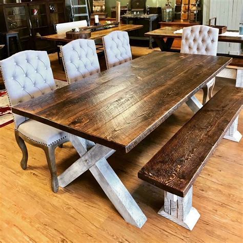 Farm Style Table 8′ X 3′ Chic And Antique Shabby Chic Farmhouse Shabby