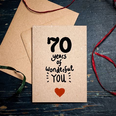 Funny 70th Birthday Card 70 Years Of Wonderful You Special Birthday