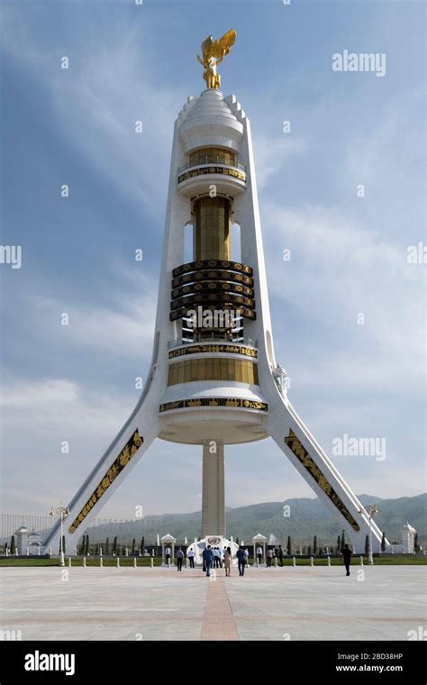 Monument Of Neutrality In Ashgabat Turkmenistan Stock Photo Alamy