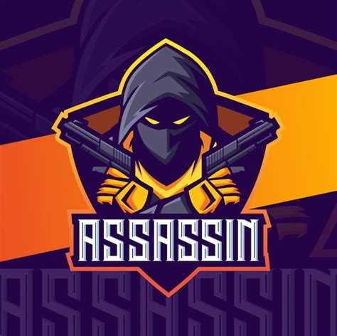 Assassin With Guns Mascot Esport Logo Premium Vector