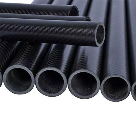 Round Oval K Carbon Fiber Tube Roll Wrapped Glossy Twill Surface