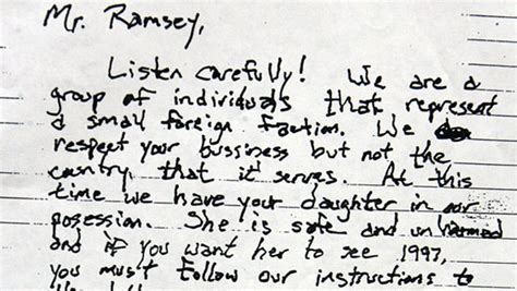 Jonbenet Ramsey Ransom Note Typed