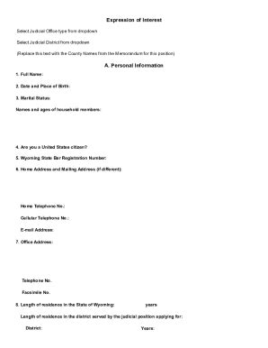 Fillable Online Expression Of Interest A Personal Information Fax