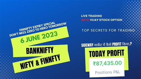 87000 Banknifty And Nifty Analysis 6 June 2023 Vijay Stock Option