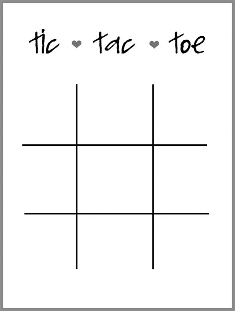 Tic Tac Toe Printouts