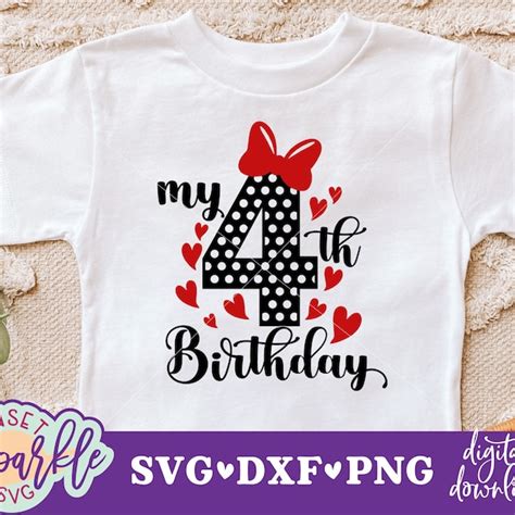 4th Birthday Shirt Etsy