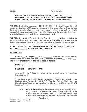 Fillable Online Stlmuni An Ordinance Repealing Section Of The Missouri