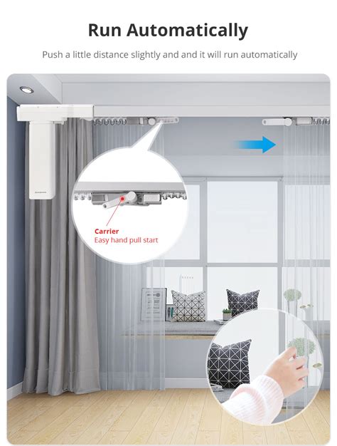 Zemismart Tuya Zigbee Electric Curtain Motor With Splicing Track Smart