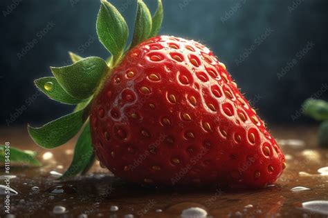 Realistic Strawberry Illustration Sliced For A Closer Look Generative