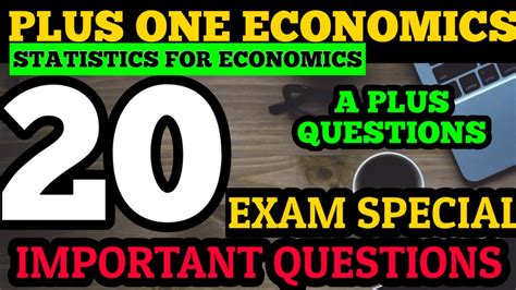 Plus One Economics Important Questions For Improvement Exam