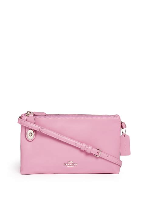 Coach Crosby Double Zip Leather Crossbody Bag In Pink Lyst