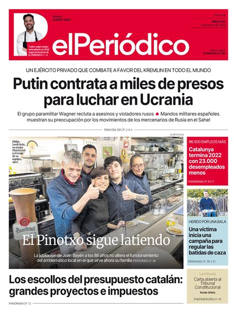 La Portada De El PeriÓdico Del 4 De Enero De 2023