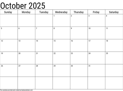 October Calendar 2025 Printable Free Editable Free Louis A Rhamby