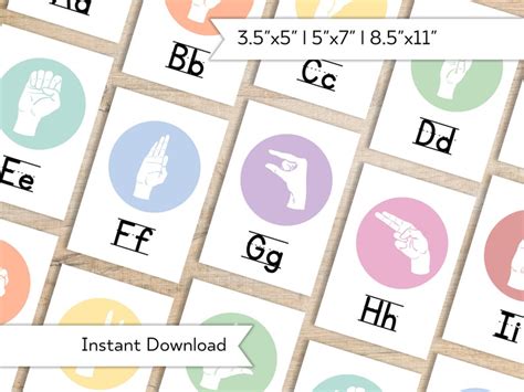 Asl Alphabet Flashcards Printable American Sign Language Alphabet Learn