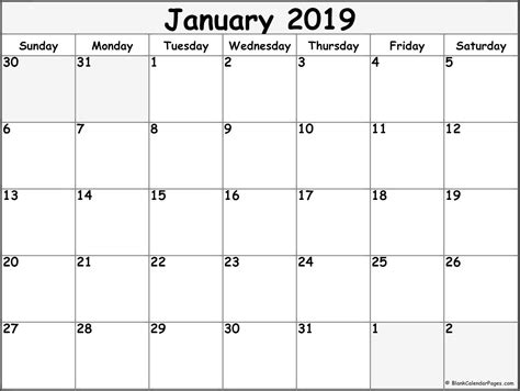 Best January 2019 Calendar Excel Template Work Report Format In