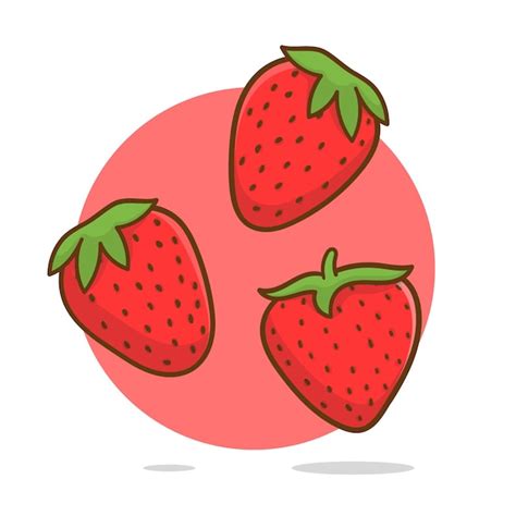 Premium Vector Vector Red Whole Strawberry Vector Illustration